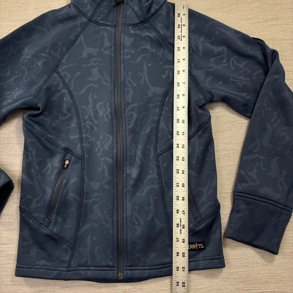 Kerrits Girls Blue Horse Print Full Zip Equestrian Fleece Jacket Large L